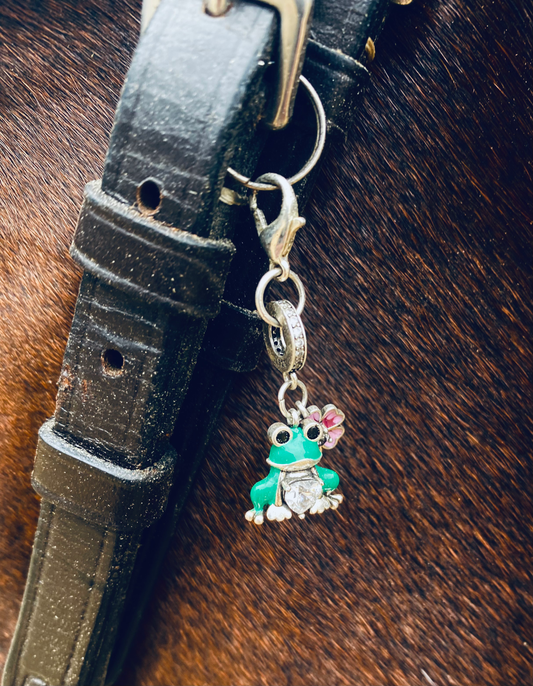 Frog with Flower Charm image 0