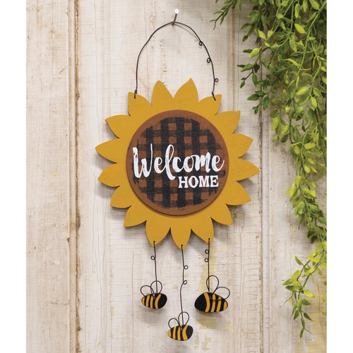 "Welcome Home" Sunflower & Bees Hanger image 0