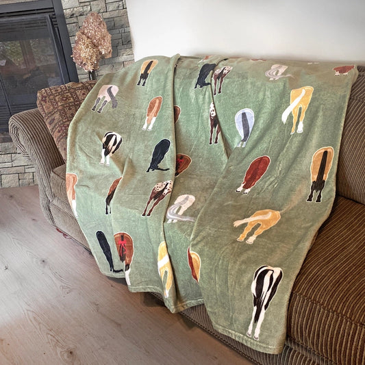 Horse Tails Throw Blanket image 0