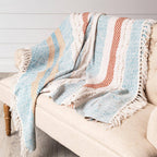 Throw - Knit Coral Stripes