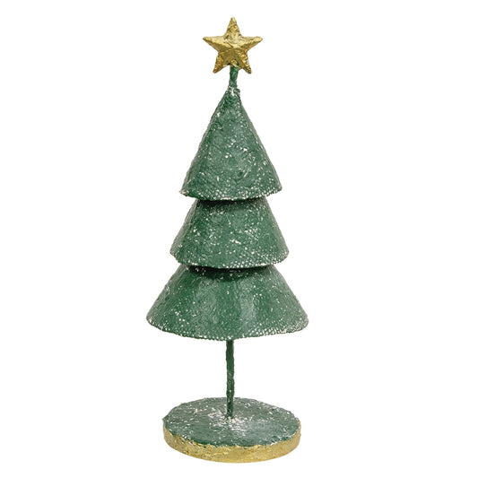 Distressed Textured Metal Christmas Tree, 12" image 1