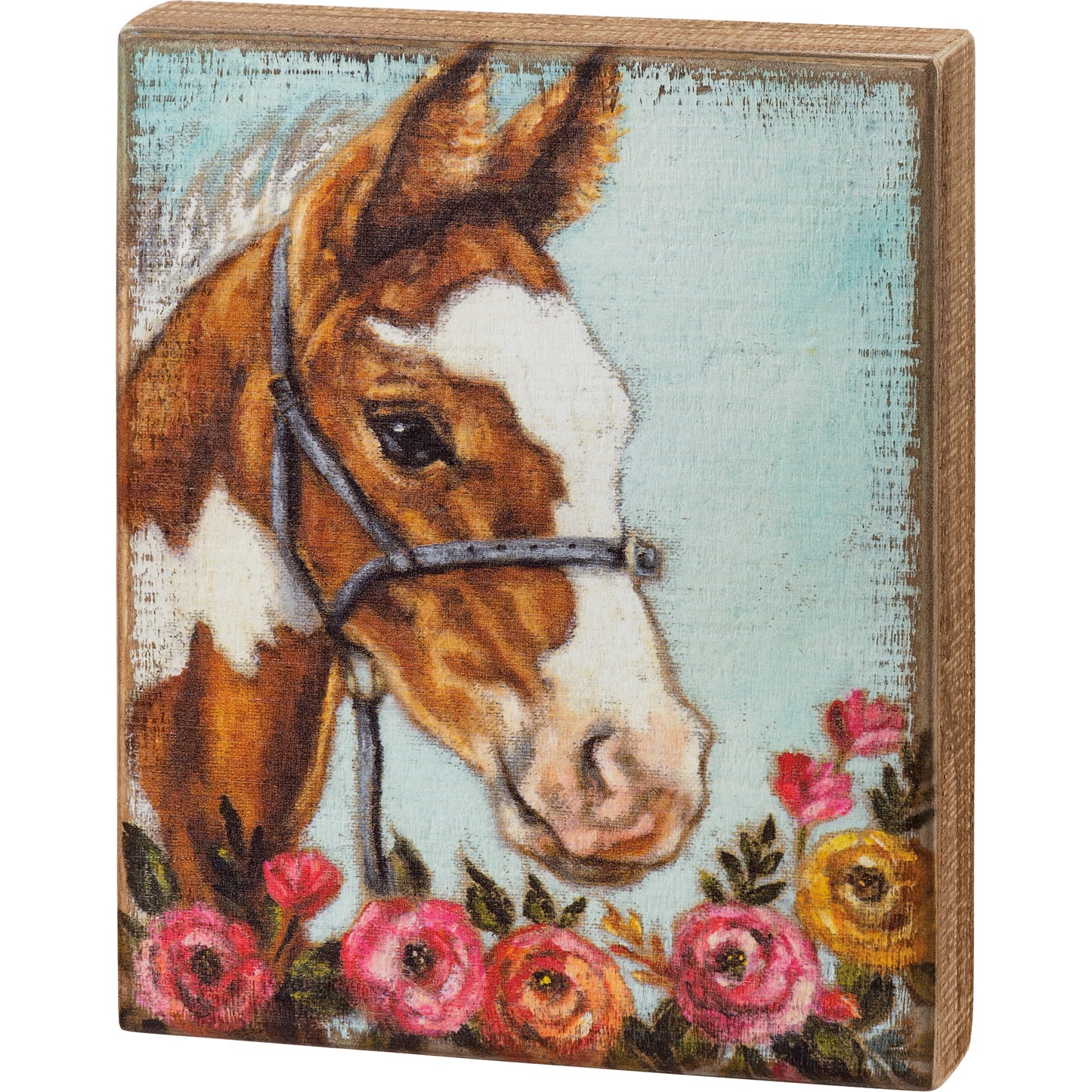 Floral Paint Horse Box Sign image 0