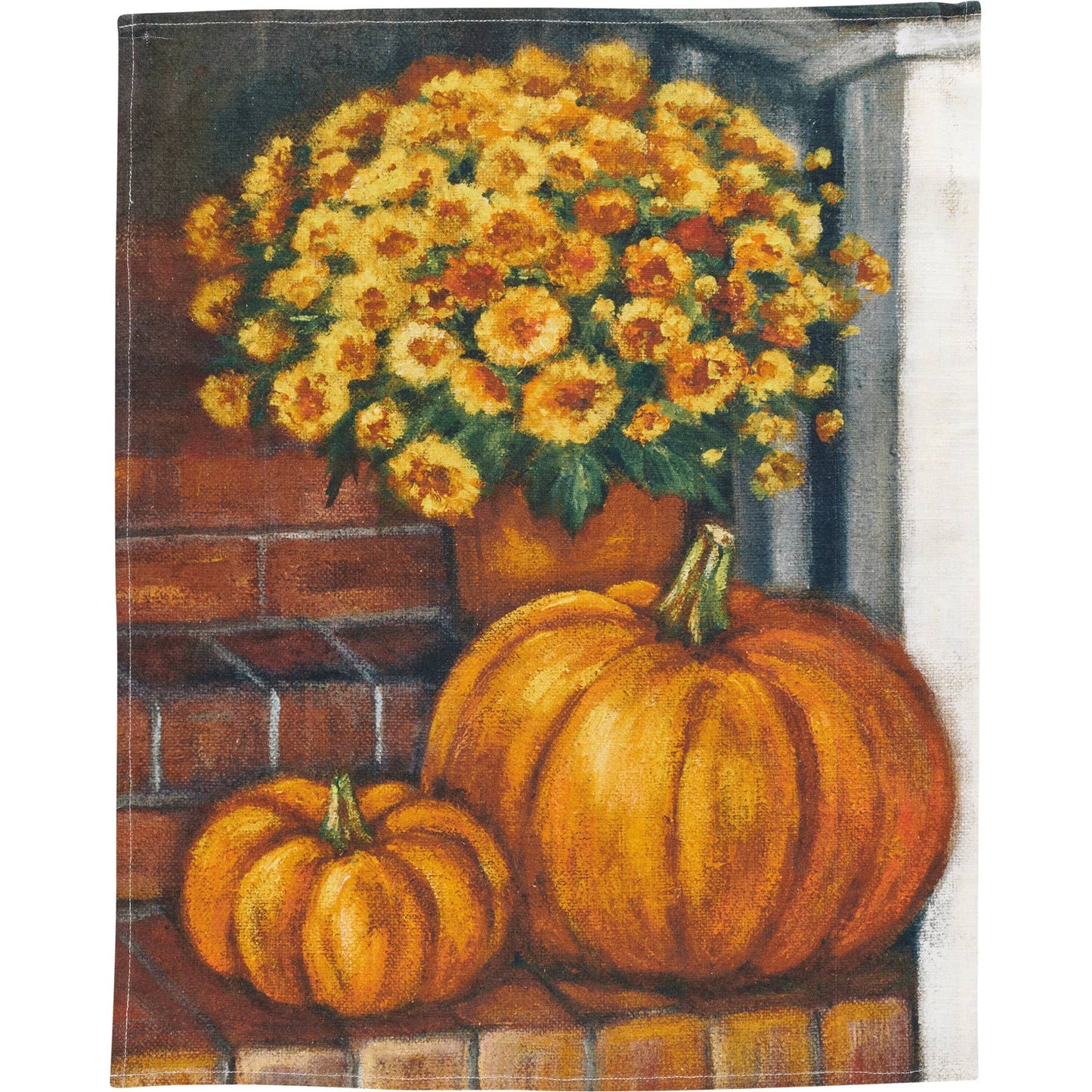 Porch Steps And Flowers Kitchen Towel