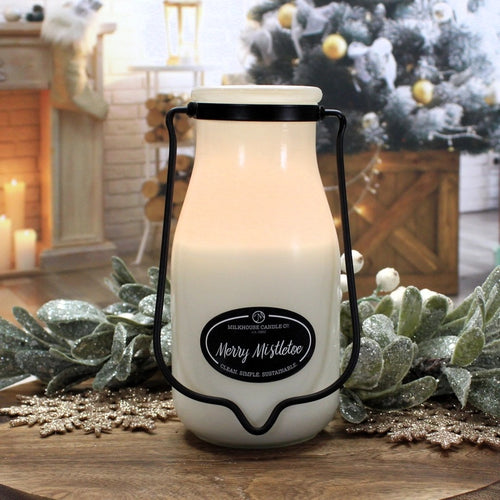 14 oz Milkbottle Candle: Merry Mistletoe image 0