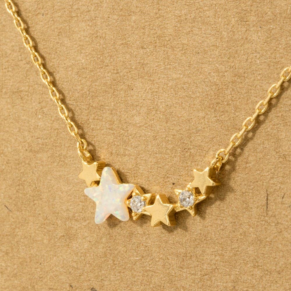 Dainty Multi Star Charm Necklace