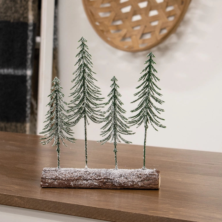 Snowy Pine Forest On Log image 1