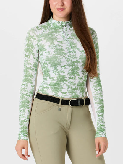 Dapplebay Equestrian Toile 1/4 Zip Light Riding Top